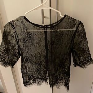 Black lace t-shirt